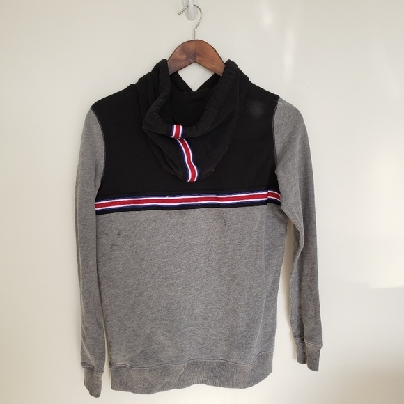 Hollister Oversized Hoodie Sweatshirt Black Gray - Picture 3 of 10